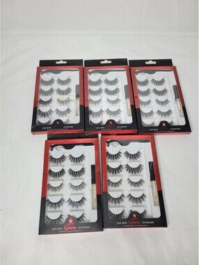 5 Pack Faux Mink Style False Eyelashes Bundle PURSONIC  **PLEASE READ**